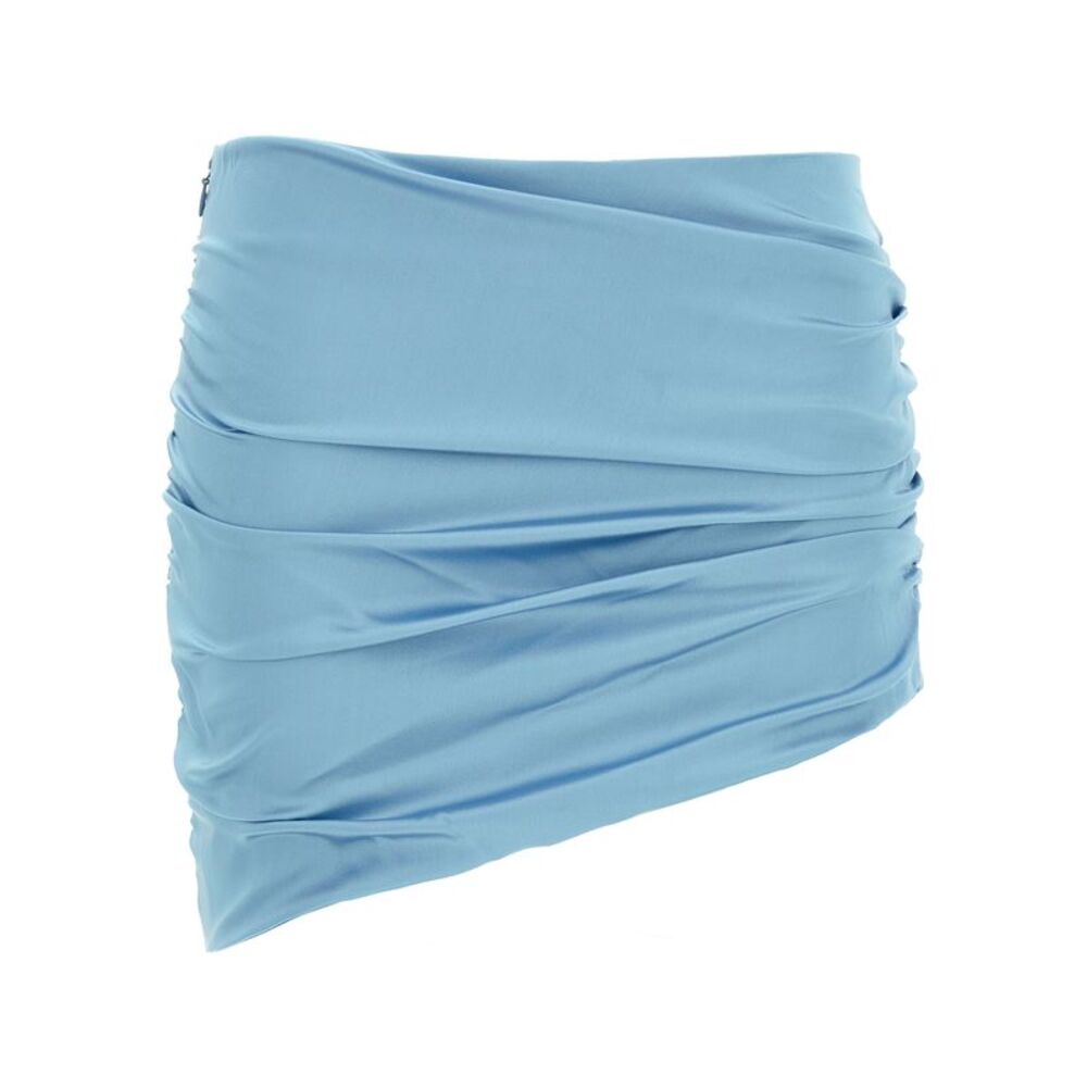 Alessandra Rich Blue Silk Long Women's Skirt
